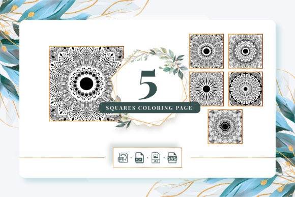 5 Squares Coloring Book Pack 05 Graphics