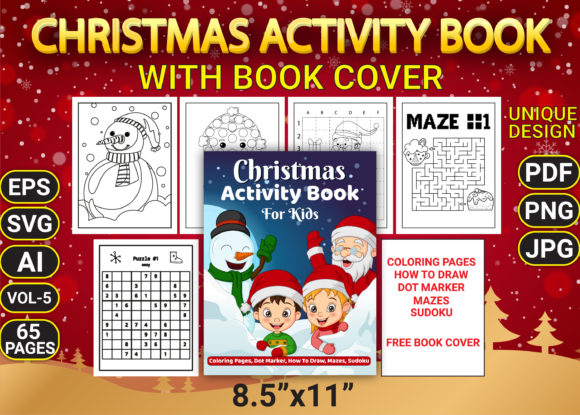 Christmas Activity Pages with Book Cover Graphics