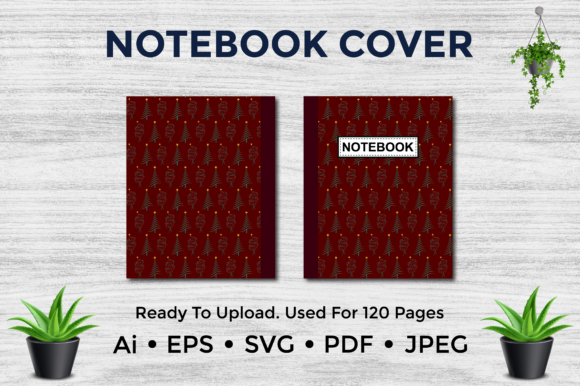 Christmas Tree Pattern Notebook Cover: Graphics for KDP Interiors