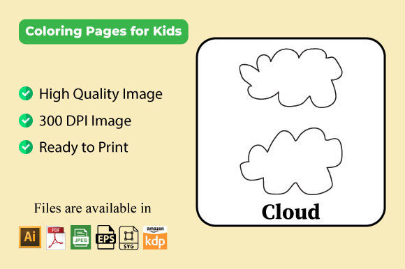 Cloud Coloring Pages Graphics