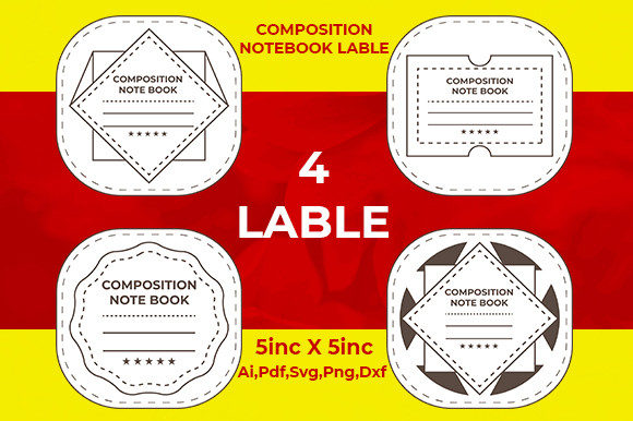 Composition Notebook Labels 8: Graphics & Print Templates