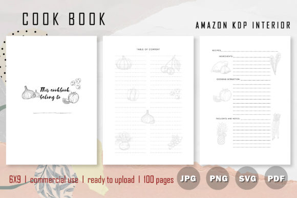 Cook Book Kdp Interior: Graphics for Real Kdp Interiors