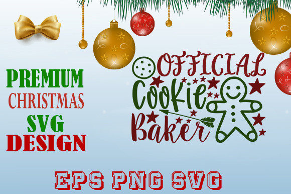 Cookie Baker Christmas Graphics for Print Templates