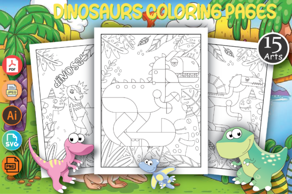 Dinosaur Coloring Book for Kids: Graphics & Coloring Pages