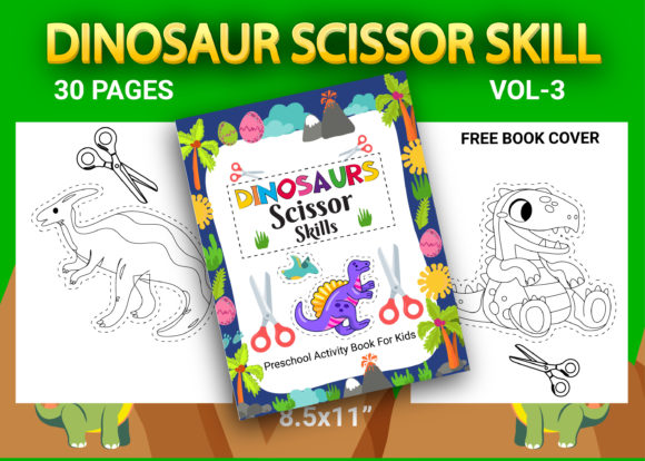 Dinosaur Scissor Skill with Book Cover