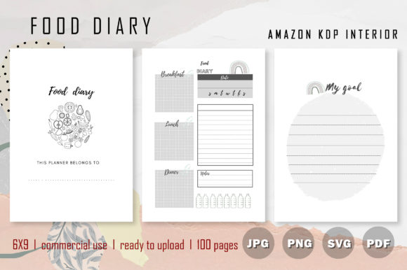 Food Diary Kdp Interior: Graphics for Real Kdp Interiors