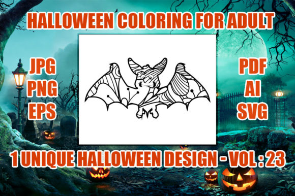 Halloween Bat Coloring Page Vol - 23