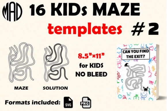 Kids Maze Templates - Spaghetti Style 2