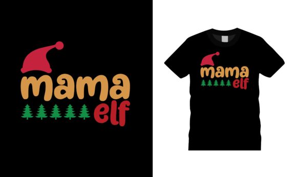 Mama Elf Christmas T-shirt Design