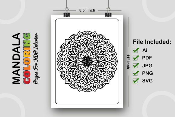 Mandala Coloring Pages KDP Interior 10 Graphics