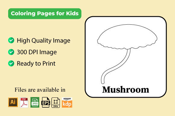 Mushroom Coloring Pages Graphics