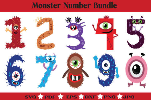Number SVG Bundle - Monster Numbers