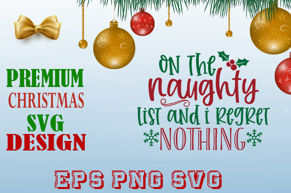 On the Naughty Christmas Graphics & Print Templates