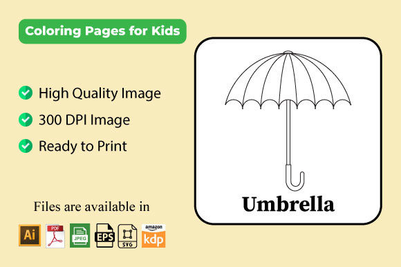 Umbrella Coloring Pages Graphics