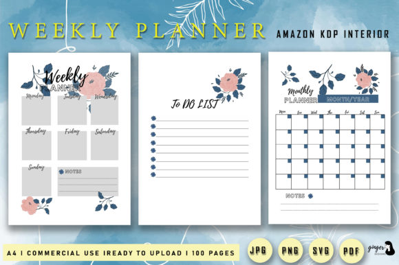 Weekly Planner: Graphics for Kdp Interiors